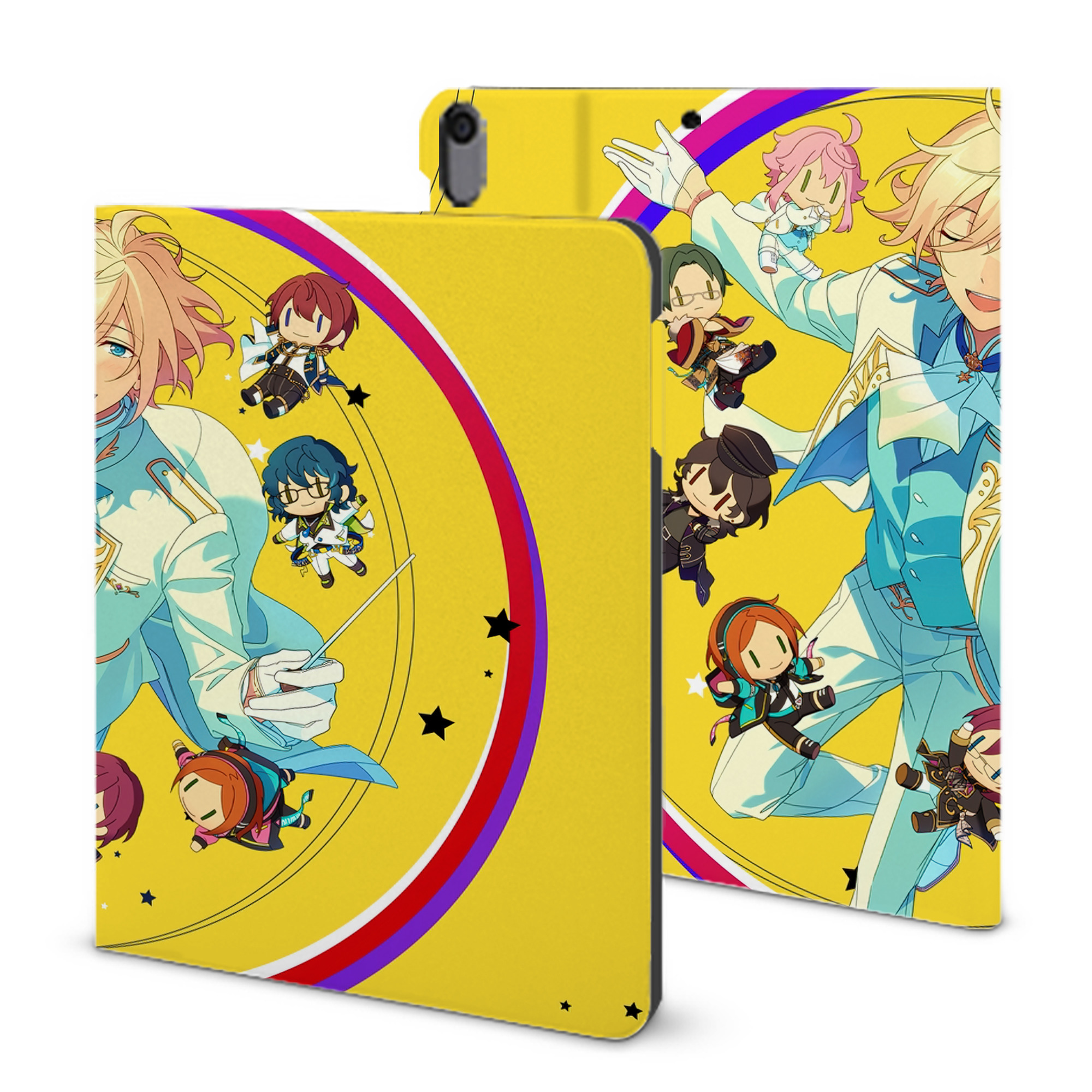 （画像用） あんさんぶるスターズ! Ensemble Stars IPad ケース ブック型 PUレザー TPU 耐衝撃 軽量 薄型 ペン収納なし 全面保護 IPad 各モデル対応